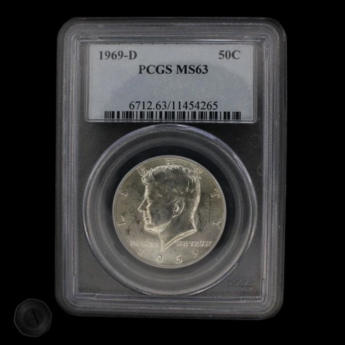 1969-D Kennedy Half Dollar PCGS MS63 40% Silver -E0118