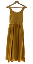 Michael Kors Viscose Blend Midi Dress Yellow XS