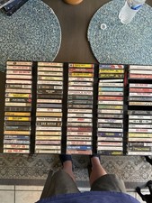 Vintage Cassette Tapes Lot W/display holder About 100 Tapes
