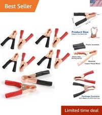 Heavy Duty Insulated Alligator Clips - 50A 10-Pack for Safe Electrical Testing