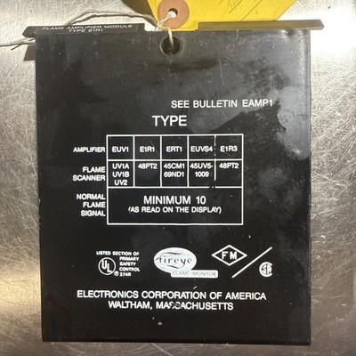 FIREYE Type E1R1 Flame Amplifier Module Relay Boiler Part Panel ...For Parts