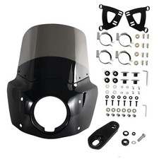 Motorcycle Fairing Windshield Kit, 5.75" Headlight Fairing Smoked Motorbike 13"