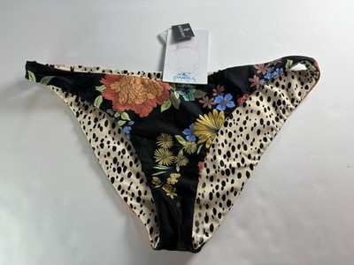 O'Neill Swim Women's Medium Reversible Rockley Swim Bottom Floral Animal Print