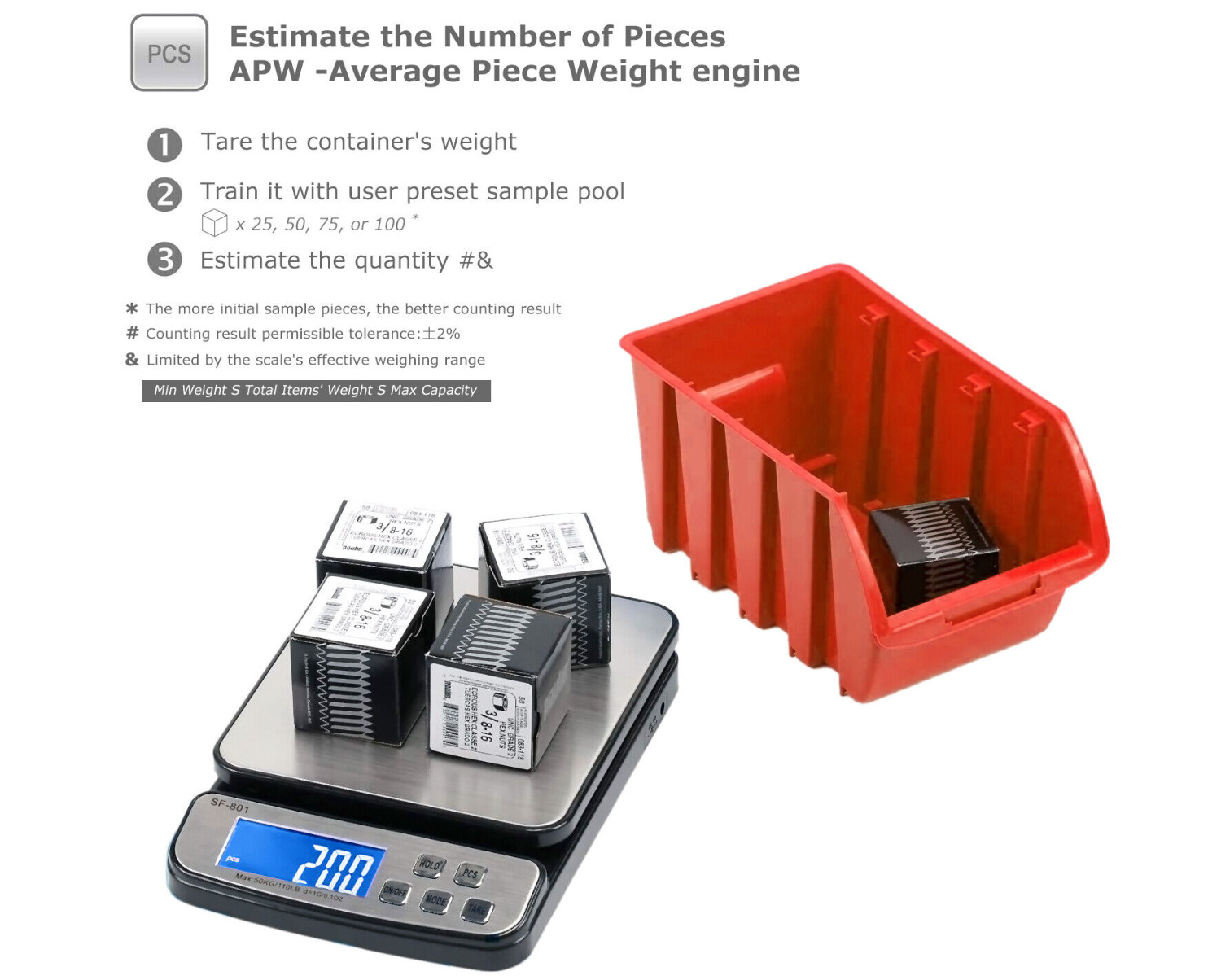 110 LB x 1g Digital Scale Postal Shipping Scale AC Adapter Battery SF