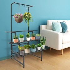 Tall Plant Stand Tri-Layer Flower Pot Holder Display Rack Shelf Hold Home Garden