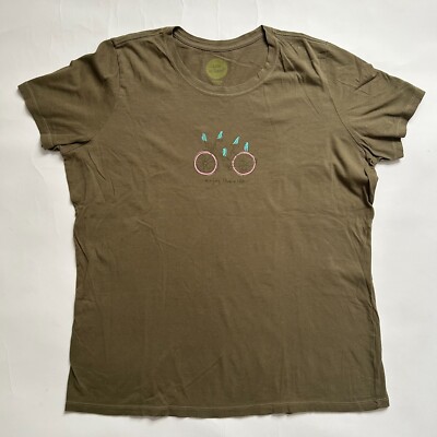 Life is Good T-shirt Womens Large Classic Fit Bicycle Enjoy the Ride Casual