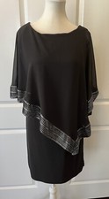 NWT WOMENS  Formal/Cocktail Black Chiffon Dress By IGNITE EVENING size 8
