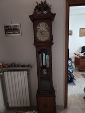 Orologio a Pendolo a Colonna In Legno  intarsiato anni 80