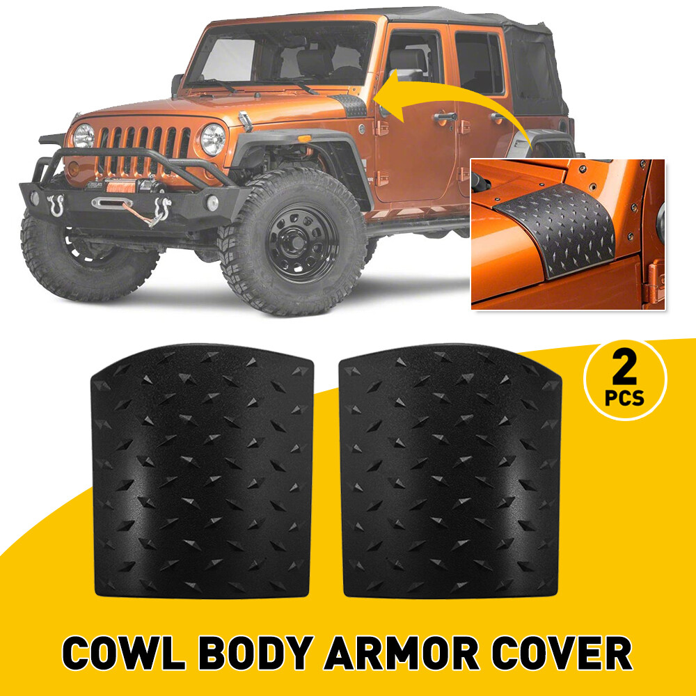 Jeep Wrangler JK 2007-18 Cowl Armor Body Cover Trim 2PC Exterior Accessories
