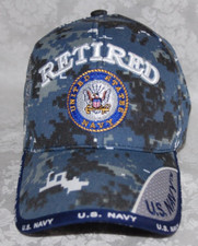 Camo Retired Navy Cap - Mitchell Proffitt Company w/Adjustable Hook Loop Closure