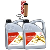 MotoröL Set MotoröL Febi SAE 10W-40 8 Liter + ÖLfilter FüR Mercedes C-Klasse 203