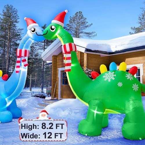 FLATO 10FT Christmas Inflatable Outdoor Decorations Dinosaur Arch ...