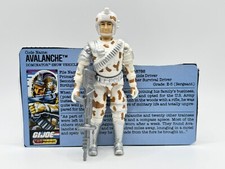 GI Joe 1987 Avalanche  Missing Microphone Vintage Hasbro Action Figure With Card