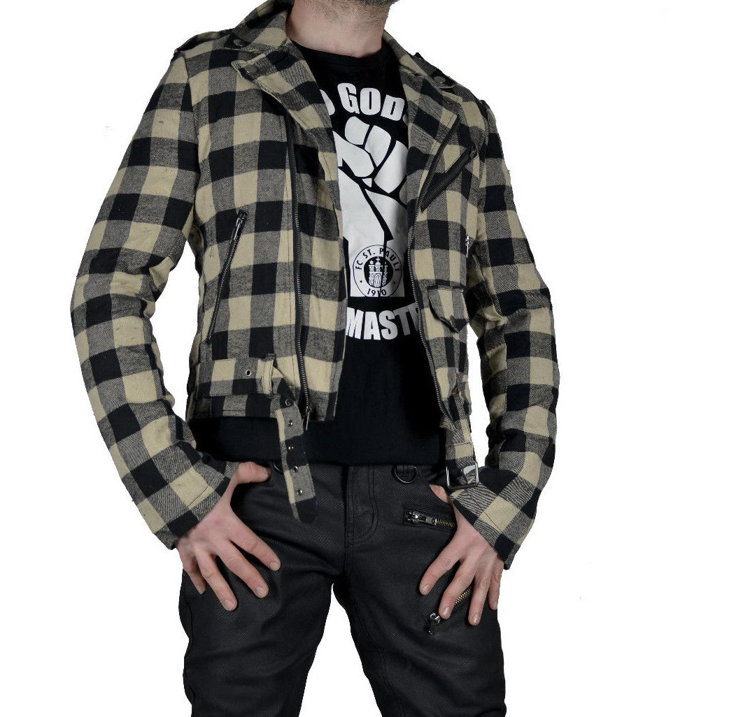 TRIPP FLANNEL GRUNGE ROCKABILLY MOTORCYCLE EMO ROCK MOTO BIKER PUNK COAT JACKET - product detail image 13