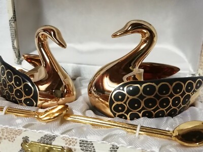 Salière Et Poivrière En Forme De Cygne – Argenté – Occasion – Vintage
