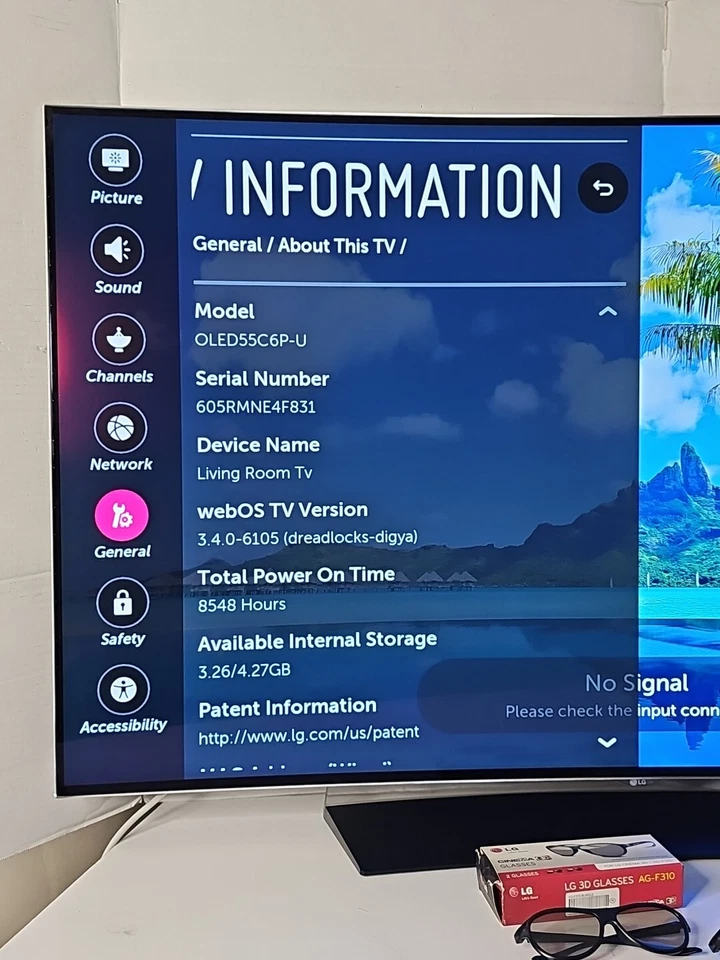 LG OLED55C6P Curved 3D UHD 4K OLED TV HDR HDR10 Dolby Vision EXCELLENT Condition - Image 2 of 4