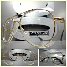 Men or Women Classy Elegant Retro Style Clear Lens EYE GLASSES Unique Gold Frame
