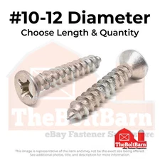#10 316 Stainless Steel Phil Flat Type A Self Tapping Screws (Pick Length&Qty)