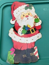 Vintage. Santa Cardboard Decoration