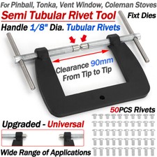 1/8" Dia Semi Tubular Rivet Fixt Dies Tool For Pinball, Tonka, Vent Window Fixed