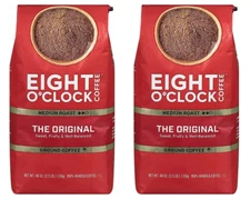 2 pack Eight O'Clock The Original Medium-Dark Roast Ground Coffee, 40 oz. each