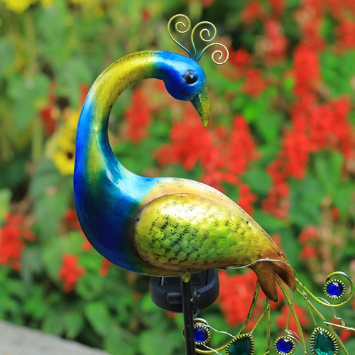Peacock Shape Solar Power Garden LED Lighting Stake Light Lawn Lamp
