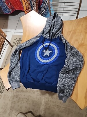 Marvel Caption America Size Large The Avengers Gray Pullover Hoodie