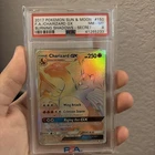 2017 POKEMON SUN & MOON BURNING SHADOWS SECRET #150 FULL ART/CHARIZARD GX PSA 8