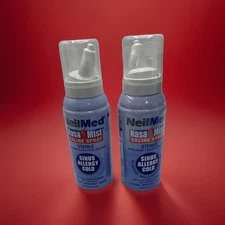 2x NeilMed Nasa-Mist Saline Spray Air Travel size 2.6 oz exp.11/26-29 New Sealed