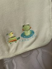 Koala Baby Frog Turtle And Bird Embroider Thermal Blanket Green Waffle Weave