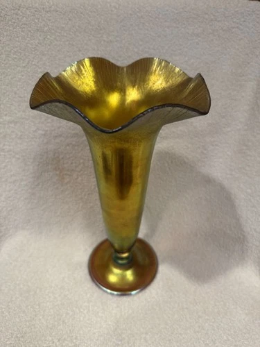 Steuben Gold Aurene Iridescent Vase - Mint Condition - Model #312