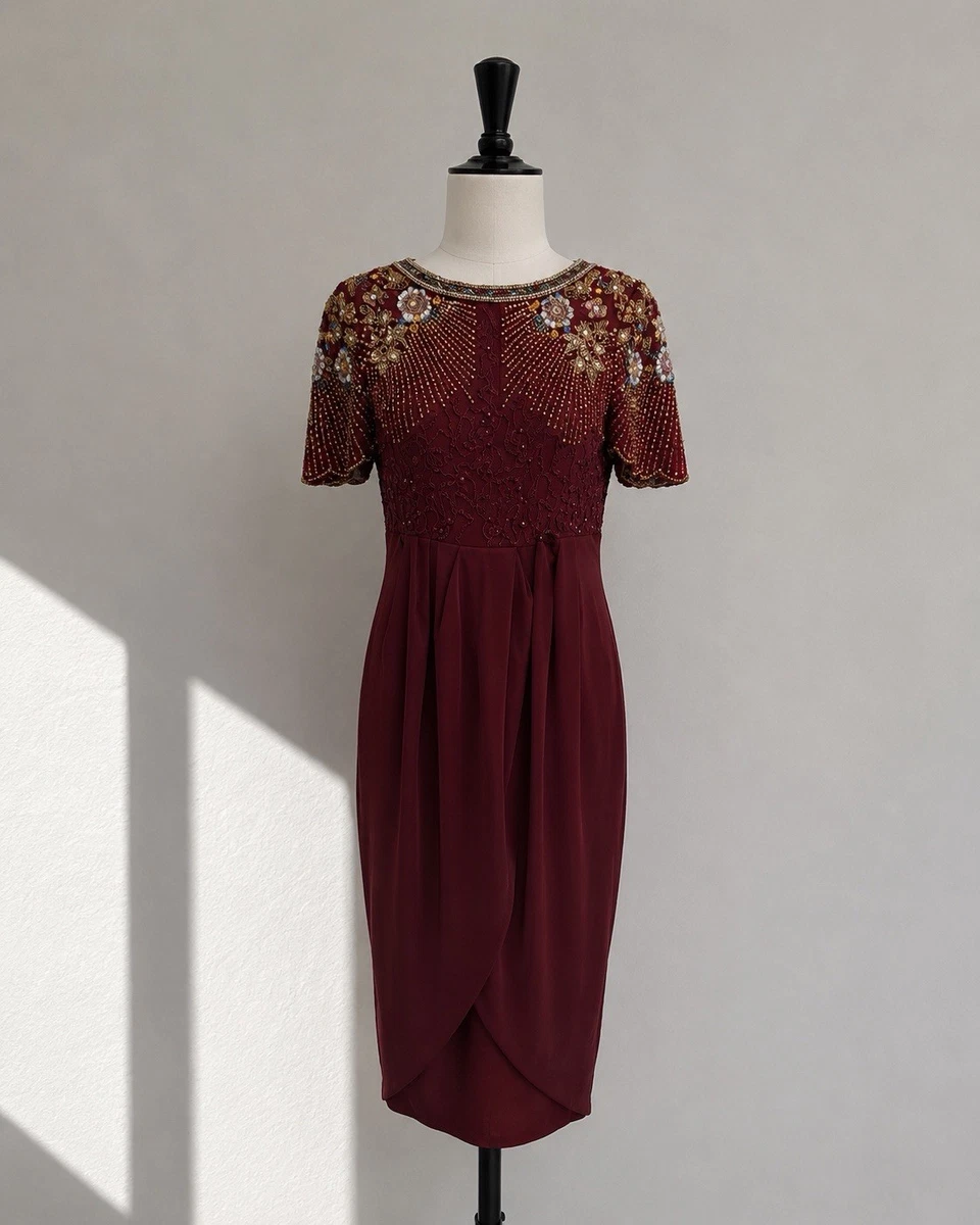 virgos lounge burgundy dress Virgos Lounge embellished mini dress, Worn a few
