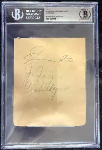 Jimmie Foxx and Joe Cronin Signed Baseball Album Page - Beckett BAS