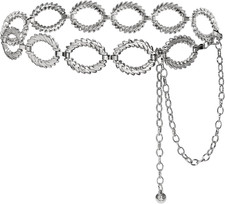 Women'S Chain Belt Metal Waist Belt Chunky Belly Link Belt