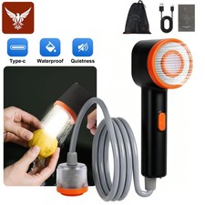 Portable Camping Shower with Light USB Rechargeable Powerful Pump for Travel