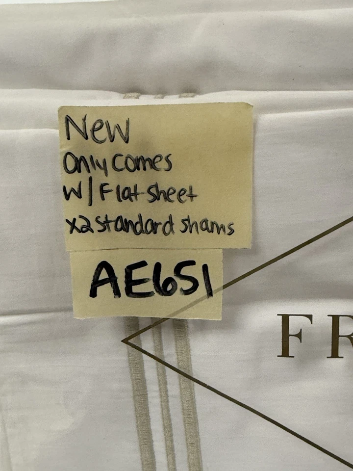 Juego de Sábanas Frette Triplo Popeline Queen Blanco/Beige Salvaje 3 Piezas Nuevo Ver Desc Foto 3 de 4