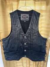 Leather Biker Vest Side Large. Buffalo Nickel Buttons. Great Shape