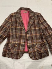 New With Tags I.e. Relaxed Women s Blazer Pink Plaid Large Pettite