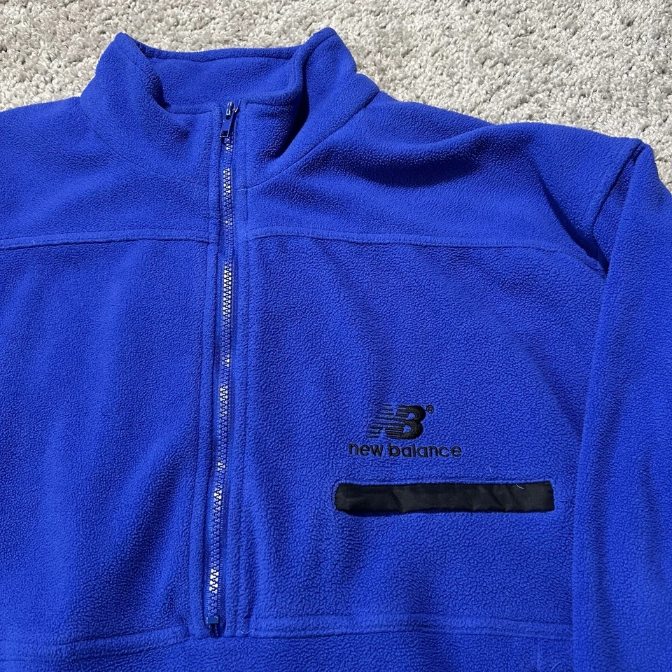 New Balance Synchilla Blue Fleece Pullover Sweater Vintage 1990s Running Large - Image 2 of 4