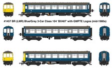 Heljan 1457 OO Gauge Class 104 3 Car DMU M53424/M59207/M53434 BR Blue/Grey
