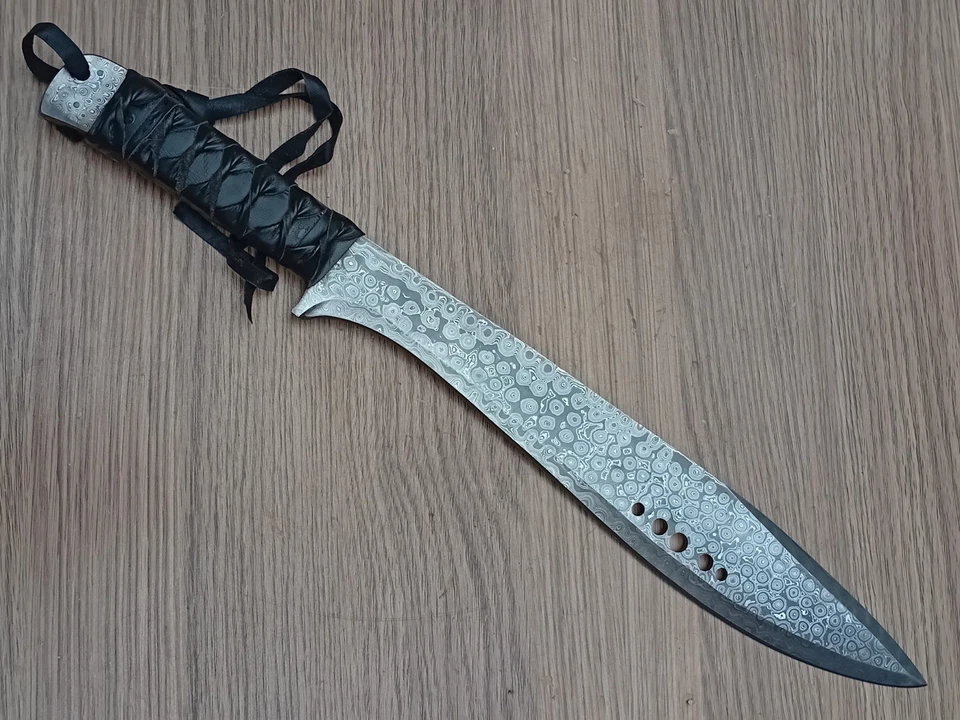 Заказ ручной работы из дамасской стали (КНИГА ELi) полный хвостовик мачете меч нож - Изображение 3 из 4