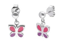 Trendor Schmuck Ohrringe FüR MäDchen Silber 925 Schmetterling Ohrstecker 41604