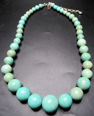 JAY KING DTR Sterling Silver 925 Genuine Turquoise Graduating Beaded Necklace