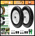 Flat-Free Solid Wheelbarrow Tires 3.50-8" Universal Fit for Garden Carts (2 Pack