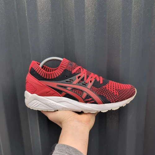 *RARO* UK 8 Scarpe da ginnastica da corsa da uomo Asics Gel Kayano in maglia rossa