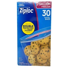 3 Pack - Ziploc 2 Gallon Freezer Bags, Easy To Open, 10 Count ( 13" x 15" )