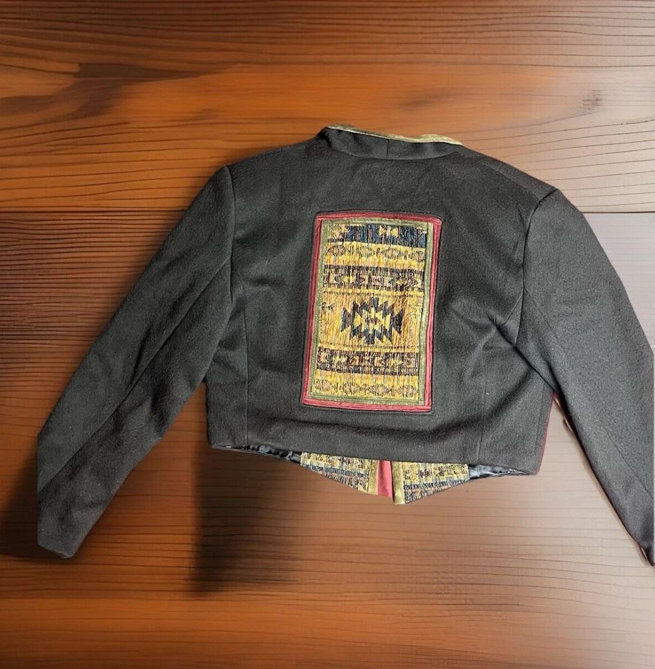 Native Components wool & Leather, jacket. Women’s Sz-(M)  handmade in America - Image 2 of 4