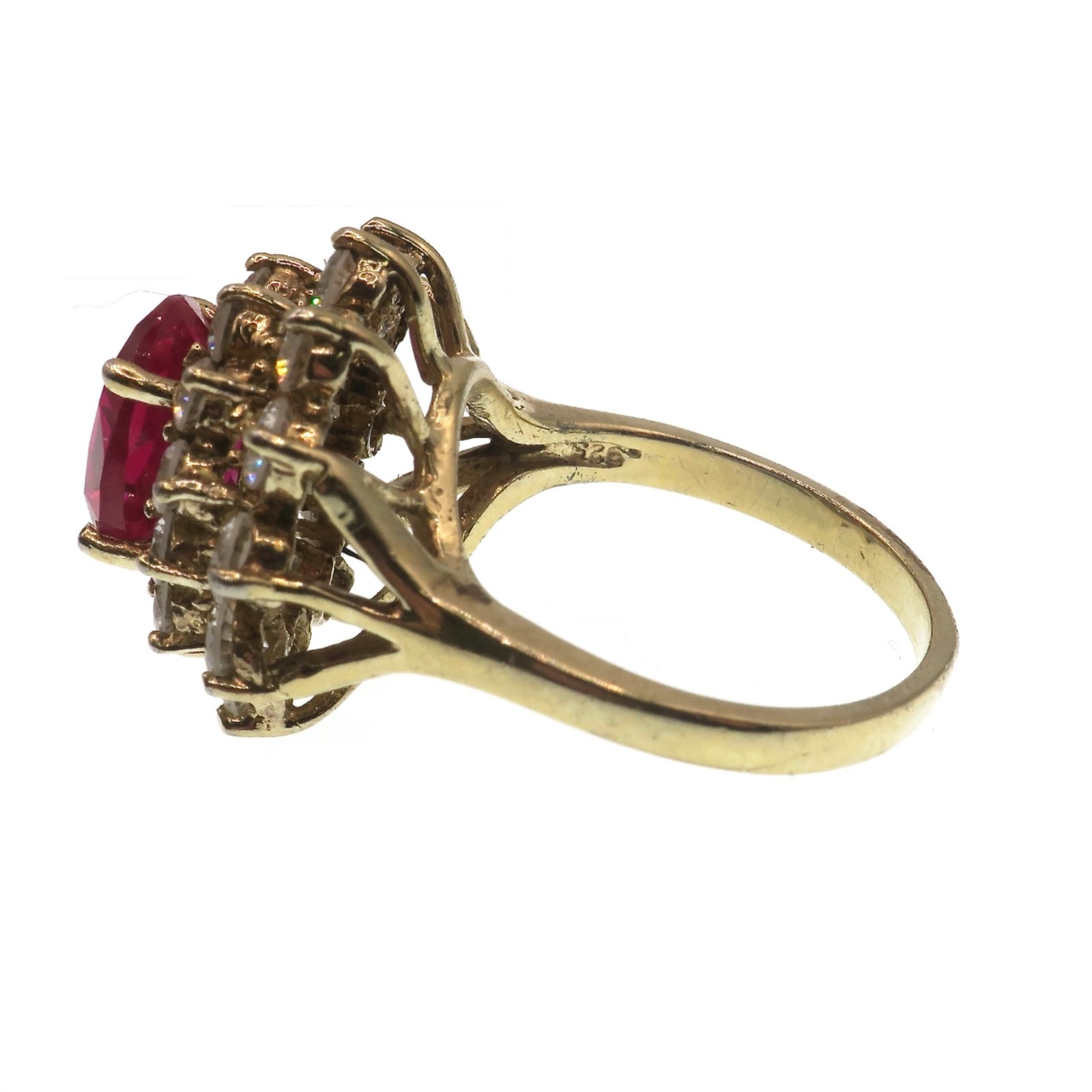 Gold Plated Sterling Silver Created Ruby And Cubi… - image 3