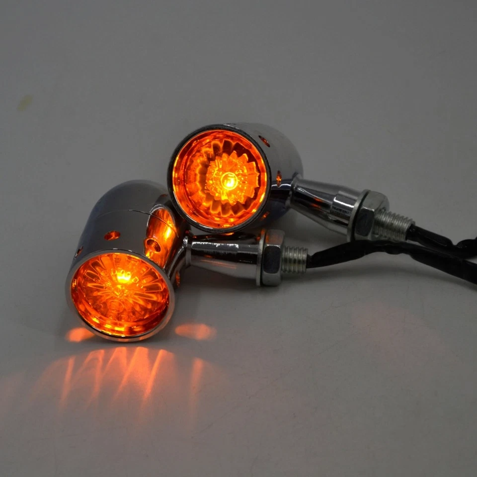 Mini indicadores de seta universais de motocicleta luzes LED para helicópteros Harley - Imagem 2 de 4