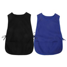  2 Pcs Tablier D'artiste De Chef Professionnel Cuisine Avec Poches Apron Waist